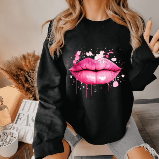 Graphic Lips Crewneck - Creations by Stephanie