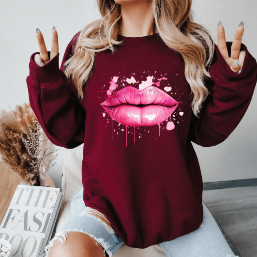 Graphic Lips Crewneck - Creations by Stephanie