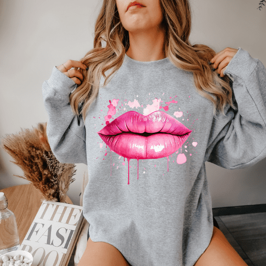 Graphic Lips Crewneck - Creations by Stephanie