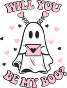 Be My Boo Valentines Day Ghost DTF Transfers - Creations by Stephanie