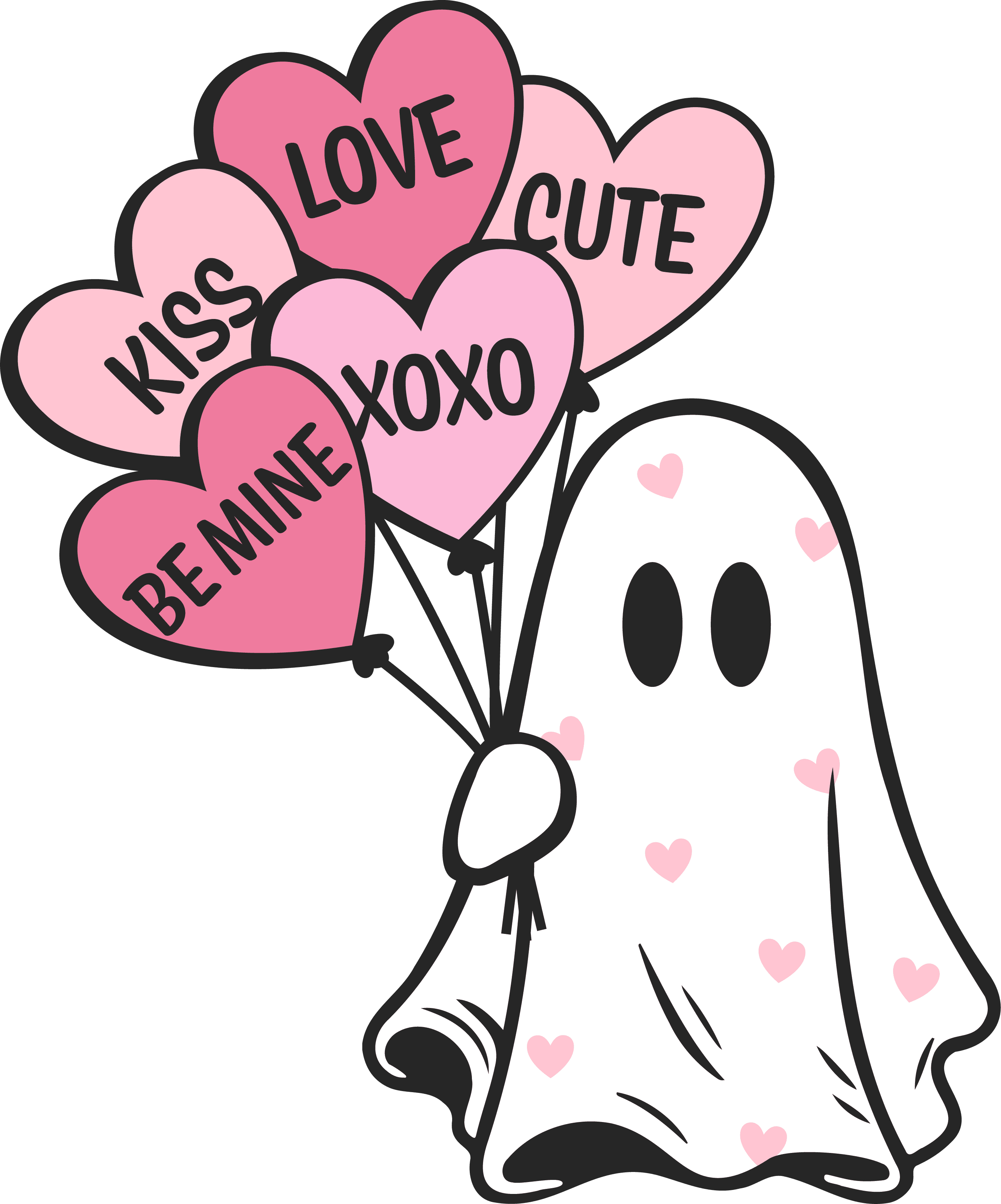 Be My Boo Valentines Day Ghost DTF Transfers - Creations by Stephanie