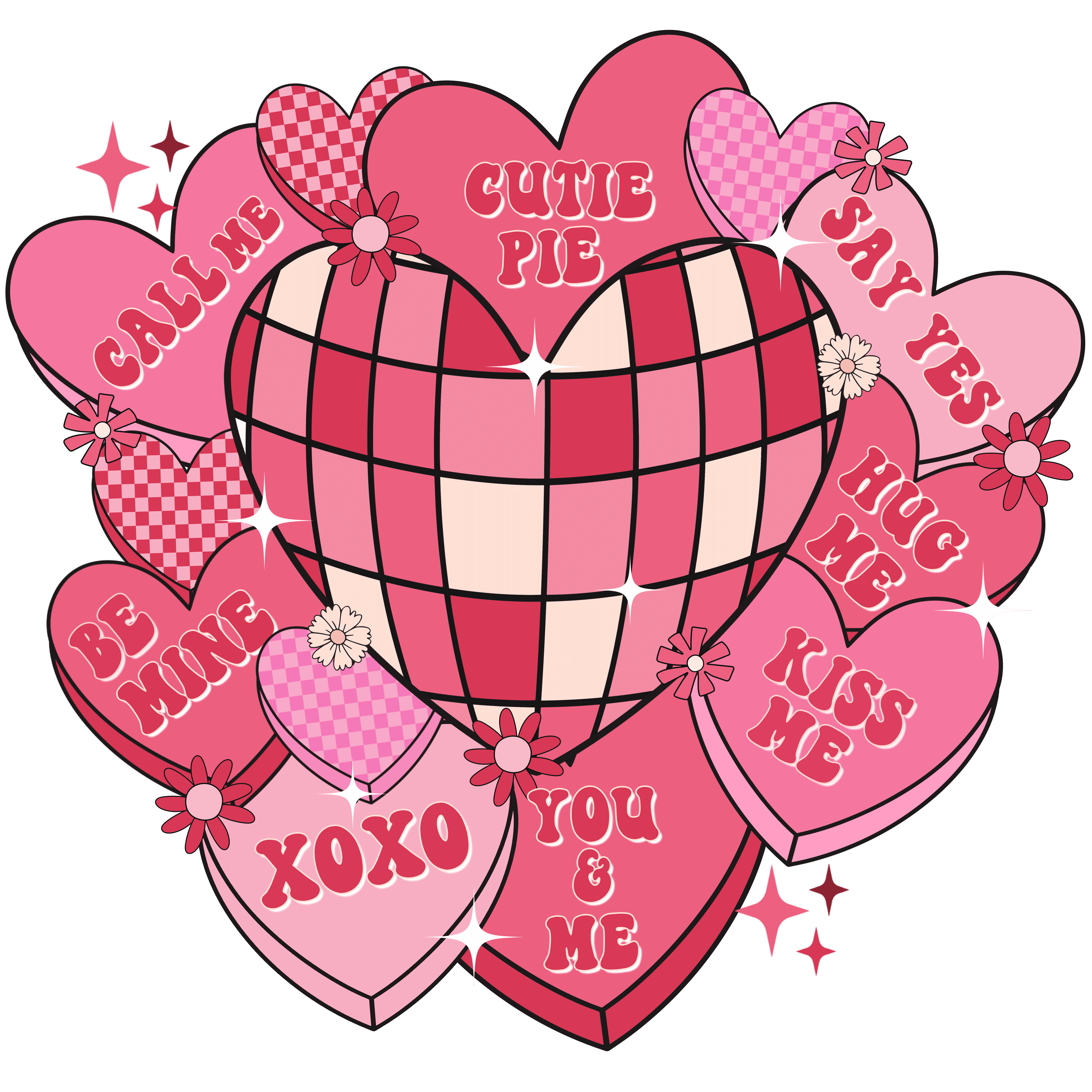 Retro Valentines Day Trendy DTF Transfers 35 Designs. - Creations by Stephanie