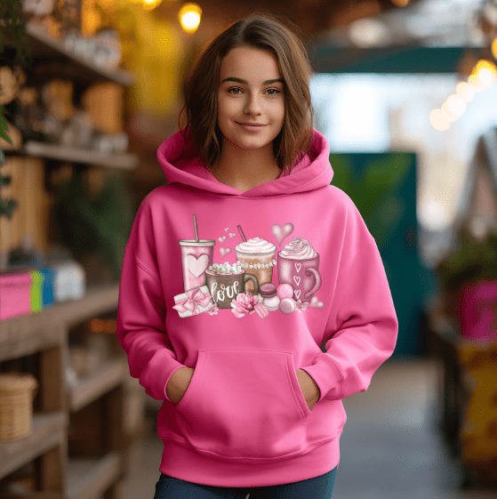 Valentines Day Coffee Love Hoodie. - Creations by Stephanie