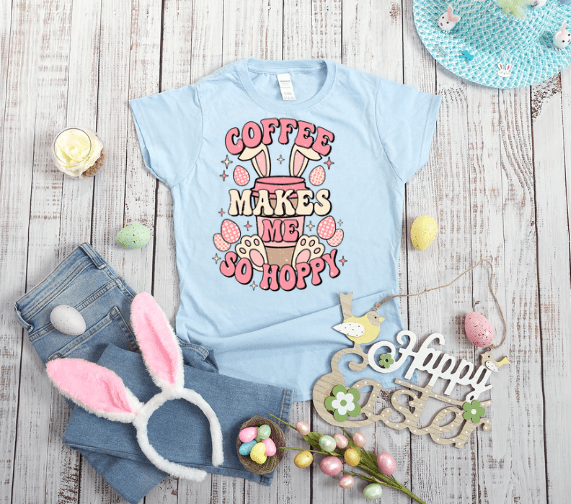 Coffee Makes Me So Happy Easter T-shirt - Creations by Stephanie