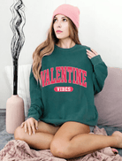 Valentine's Day Comfort Color Womens Crewneck Sweatshirt. - Creations by Stephanie