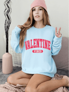 Valentine's Day Comfort Color Womens Crewneck Sweatshirt. - Creations by Stephanie