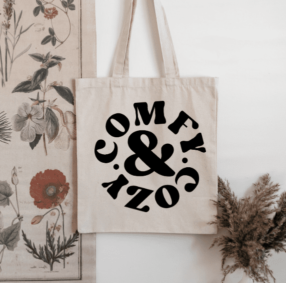 Canvas Tote and Cosmetic bag: Comfy & Cozy Tote Bag. - Creations by Stephanie