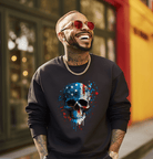 Skull Flag/ Patriotic Crewneck - Creations by Stephanie