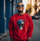 Skull Flag/ Patriotic Crewneck - Creations by Stephanie