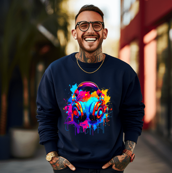 Graffiti Headphone Crewneck - Creations by Stephanie