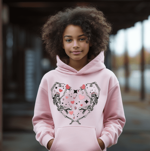 Valentines Day Skeleton Love hoodie. - Creations by Stephanie