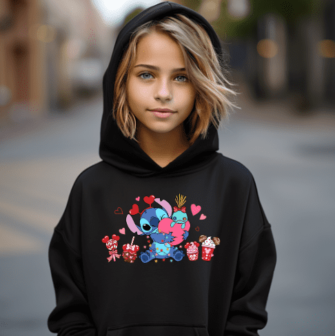 Stitch Valentines Day Hoodie - Creations by Stephanie