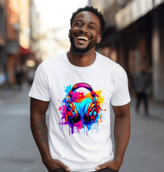 Trendy Headphone T-Shirt - Creations by Stephanie