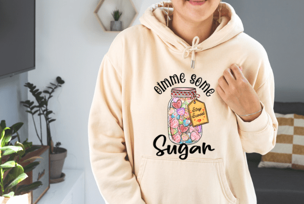 Valentines Day Gimme Some Sugar Hoodie. - Creations by Stephanie