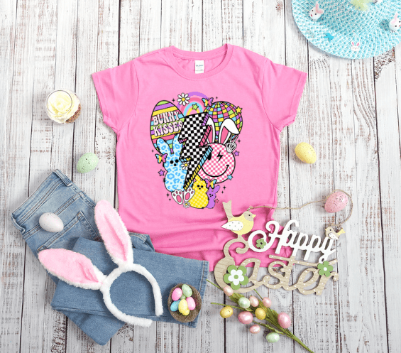 Easter Retro Bunny Kisses T-shirt - Creations by Stephanie