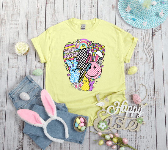 Easter Retro Bunny Kisses T-shirt - Creations by Stephanie