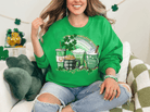 St. Patrick Day Rainbow Glitter Coffee Cup Crewneck! - Creations by Stephanie