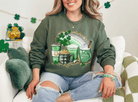 St. Patrick Day Rainbow Glitter Coffee Cup Crewneck! - Creations by Stephanie