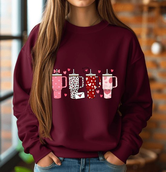 Stanley Cups Valentine Crewneck - Creations by Stephanie