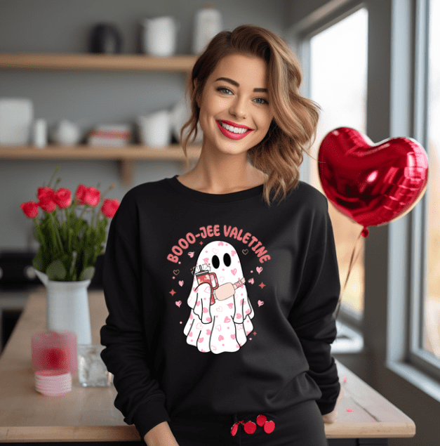 Valentines Day Booo-Jee Crewneck - Creations by Stephanie