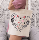 Valentine's Day: Dancing Skeleton xoxo, Canvas Tote Bag. - Creations by Stephanie