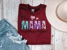 Valentines Day "This mama wears her heart on her sleeve" Crewneck. - Creations by Stephanie