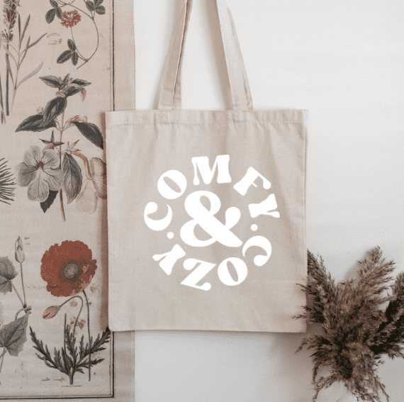 Canvas Tote and Cosmetic bag: Comfy & Cozy Tote Bag. - Creations by Stephanie