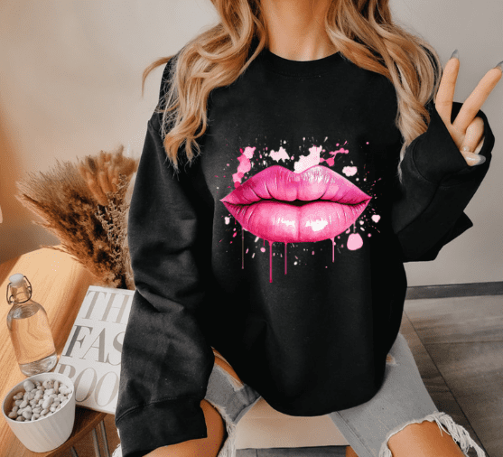 Graphic Lips Crewneck - Creations by Stephanie