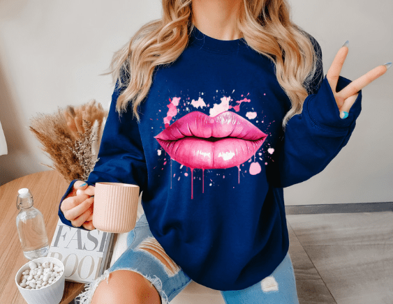 Graphic Lips Crewneck - Creations by Stephanie