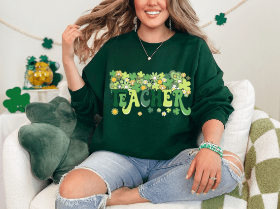 St. Patrick's Day Teacher Crewneck - Creations by Stephanie